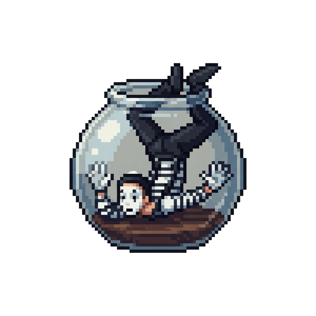 A Bizarre Video of a Mime Pretending to Get Stuck in a Jar