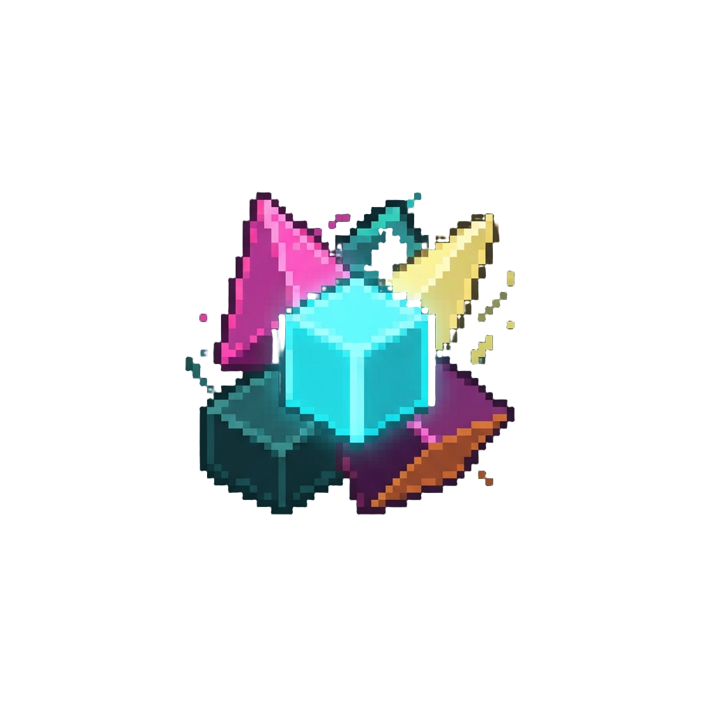 An Abstract Video of Floating 3d Neon Shapes