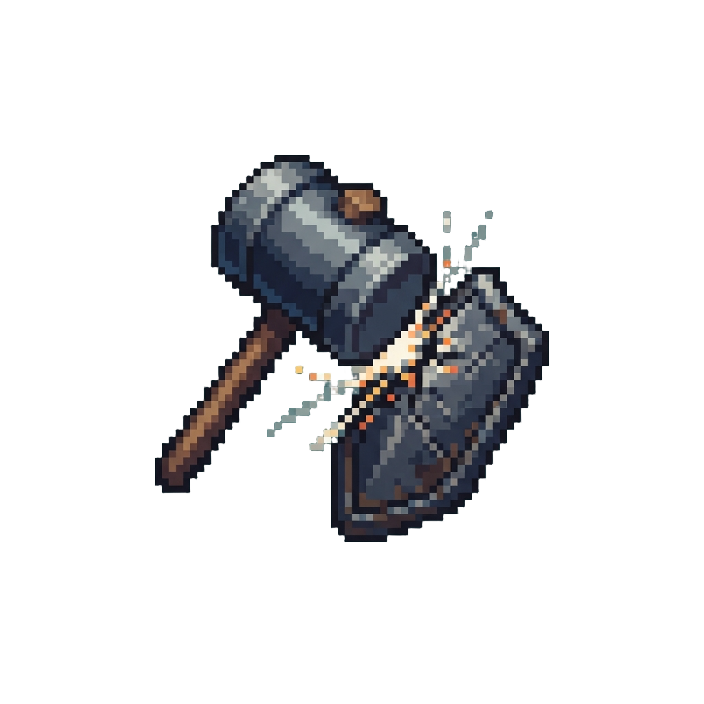 A Massive Swinging Pendulum Hammer Knocking @image1 Backward