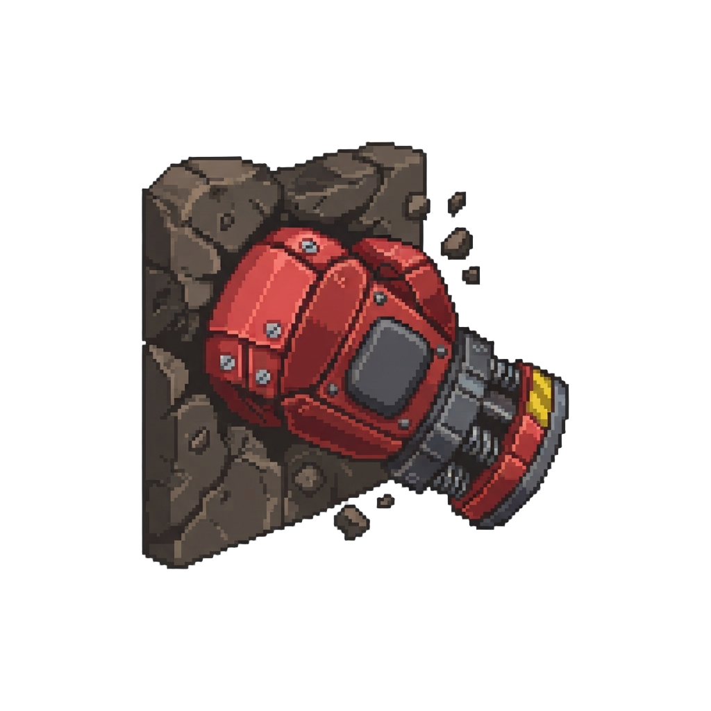 A Giant Mechanical Boxer Glove Punching Straight Out of the Track Wall