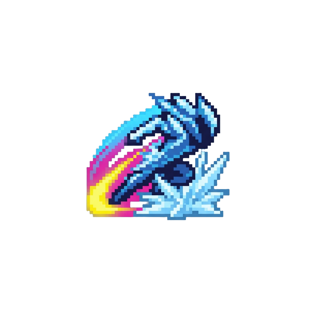 A Dramatic Low-angle Dash Freeze with Neon Energy Trailing Behind