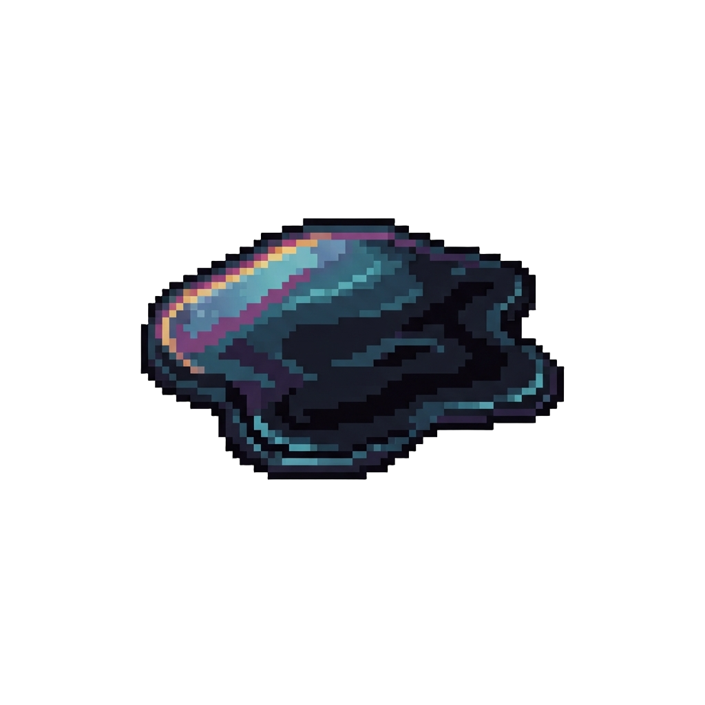 A Slippery Oil Slick Patch Right Before the Line