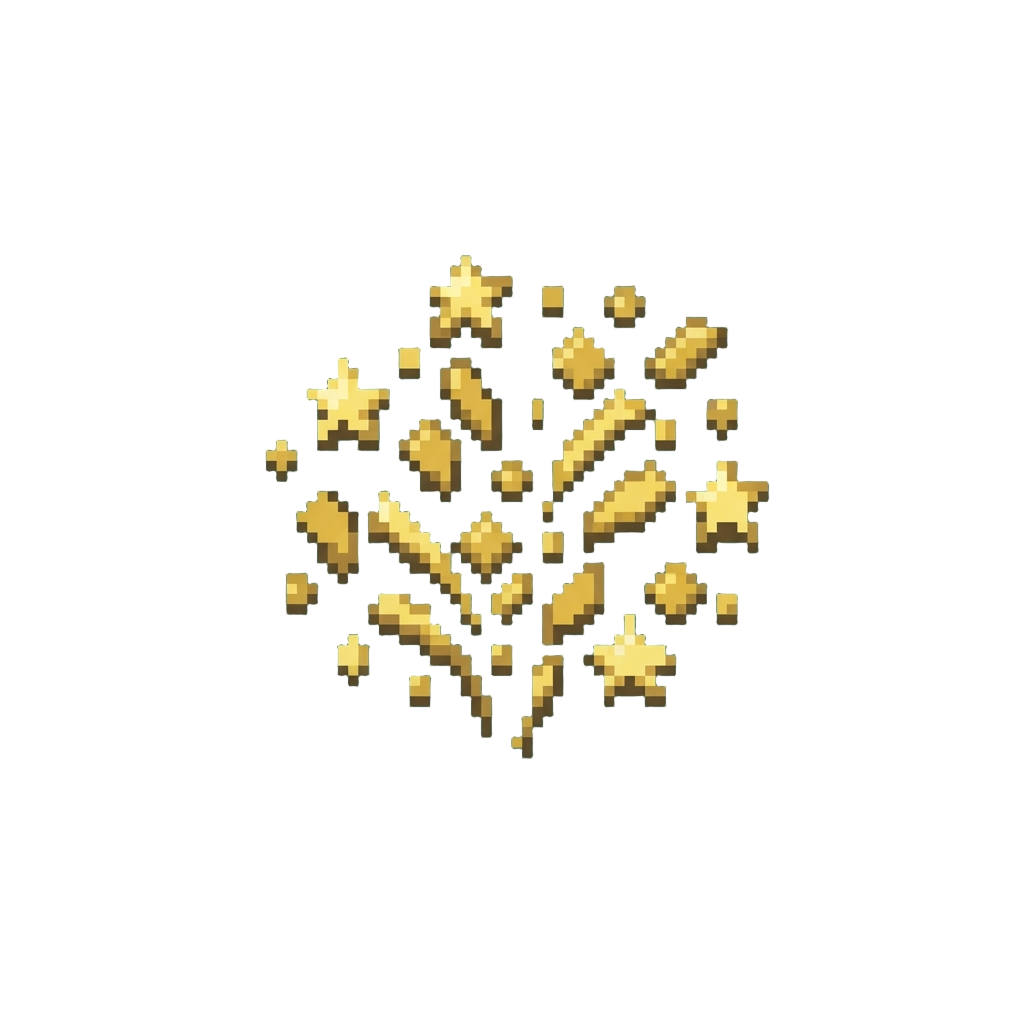 Golden Confetti Burst Sparkles