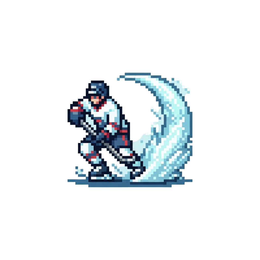A Celebratory Snow-spray Hockey Stop