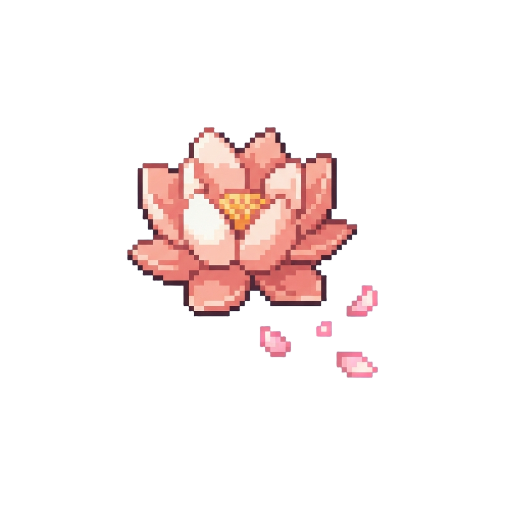A Warm Gentle Breeze Scattering Glowing Lotus Petals