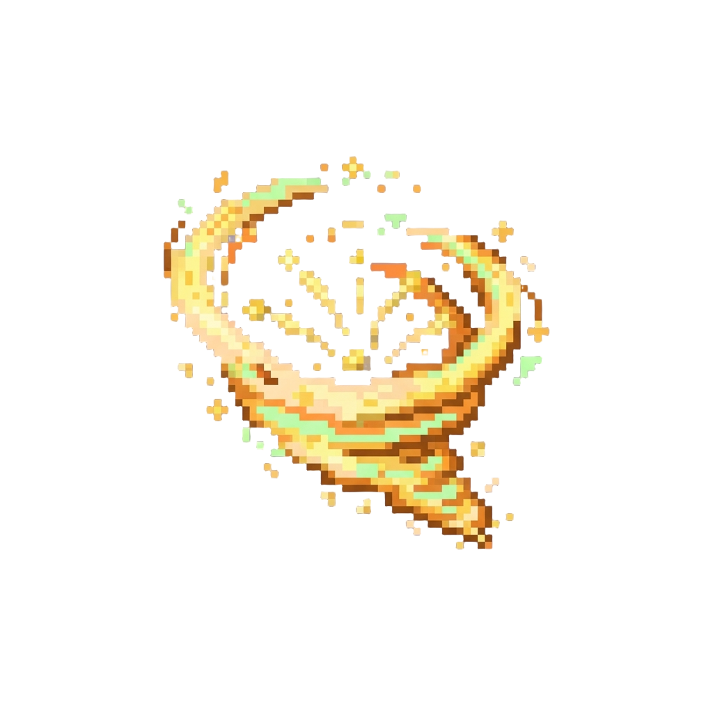 A Sudden Gust Scattering a Whirlwind of Glowing Pollen