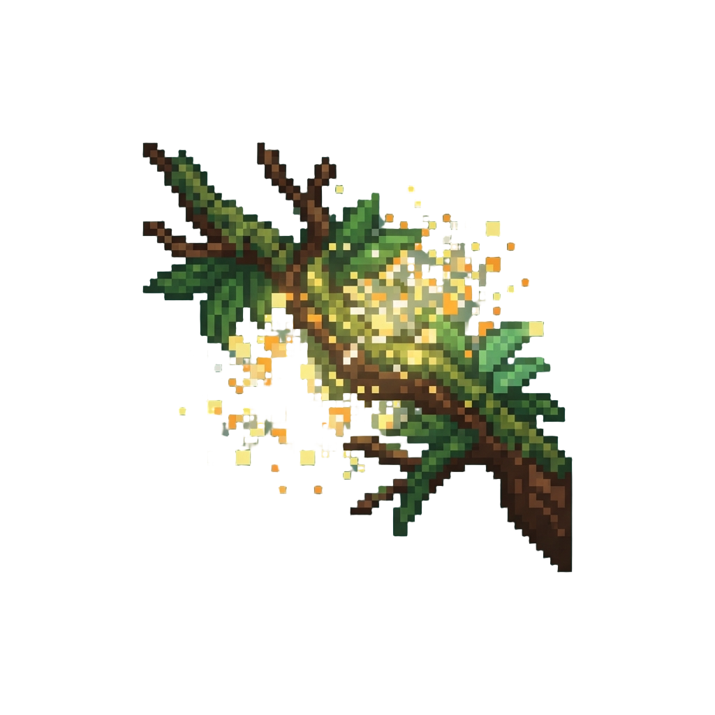 A Quiet Drift of Glowing Spore Particles Through Rainforest Branches