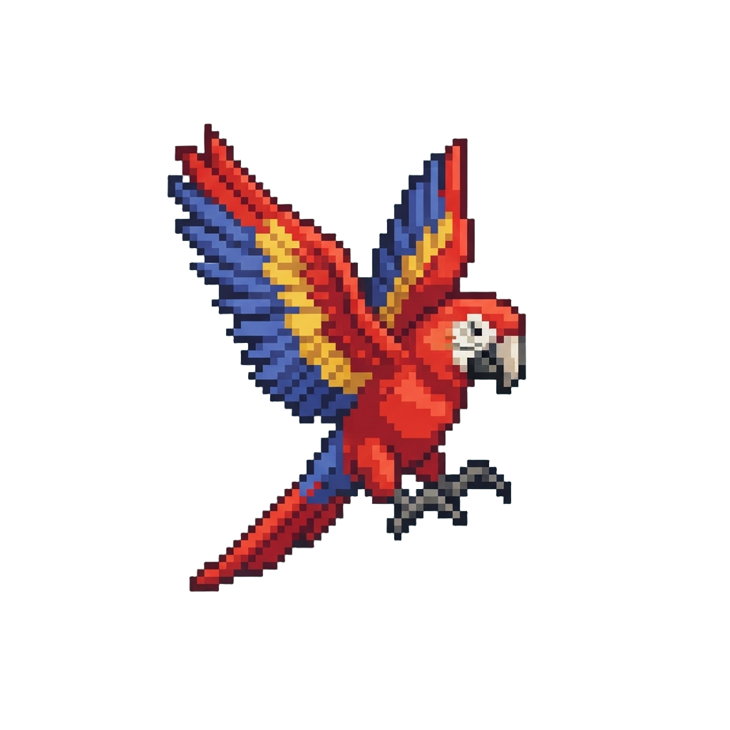 A Majestic Scarlet Macaw Landing Gracefully Nearby