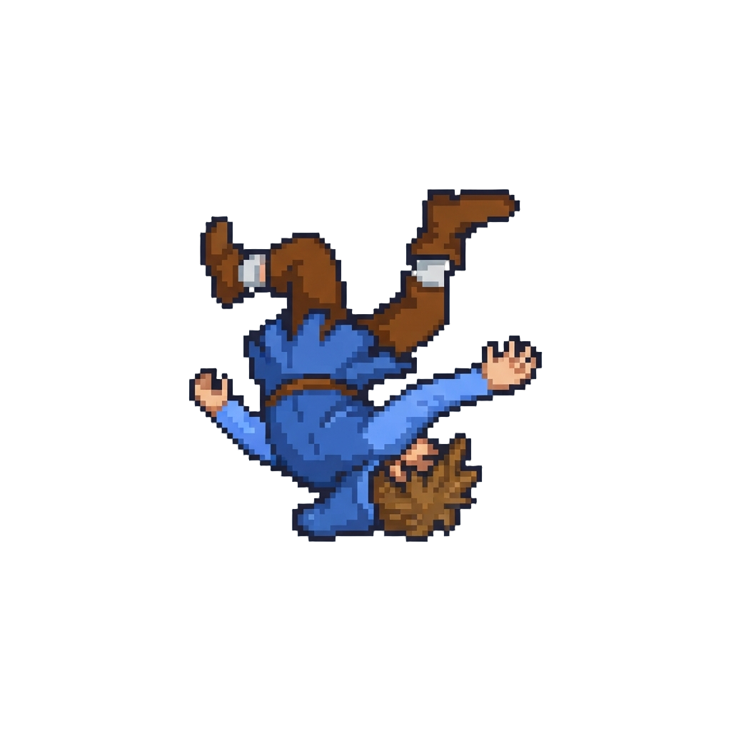 A Funny Backwards Tumble with Legs in the Air