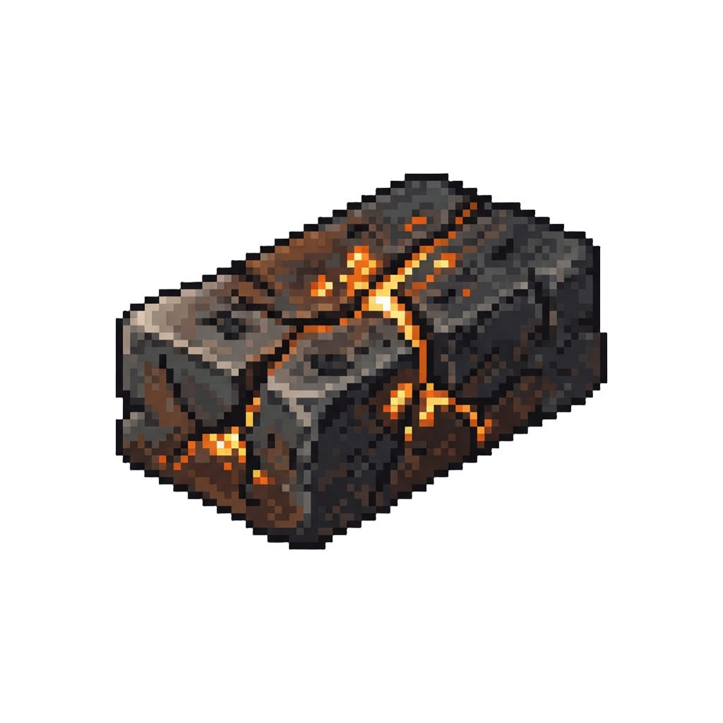 A Crackling Carbonized Brick