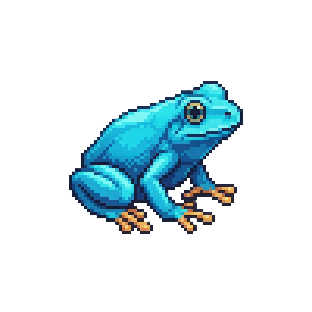A Glowing Neon-blue Tree Frog