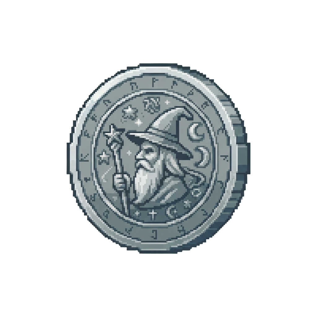 A Shiny Silver Wizard Coin