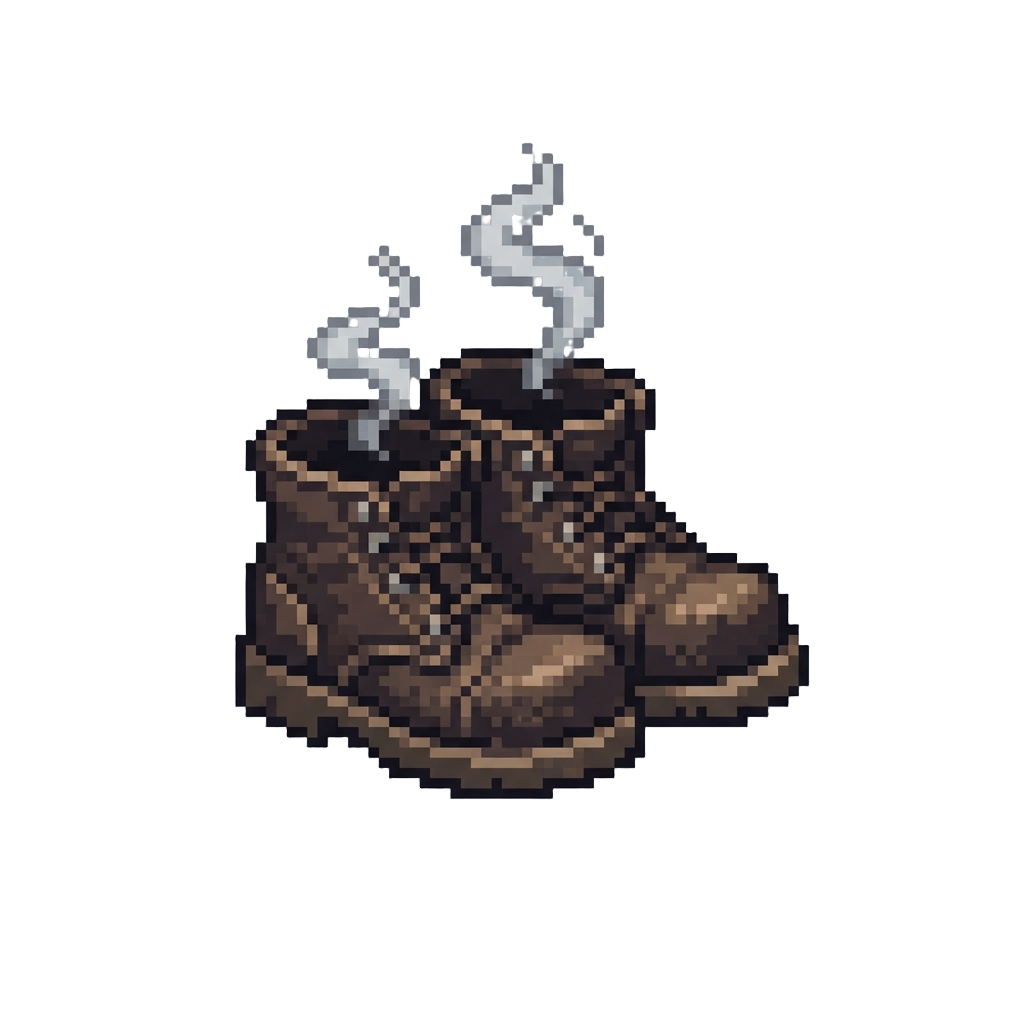 A Tiny Pair of Smoking Empty Boots