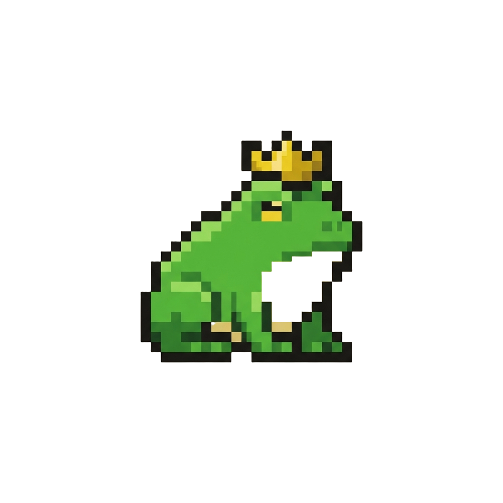A Tiny Frog Wearing a Golden Crown