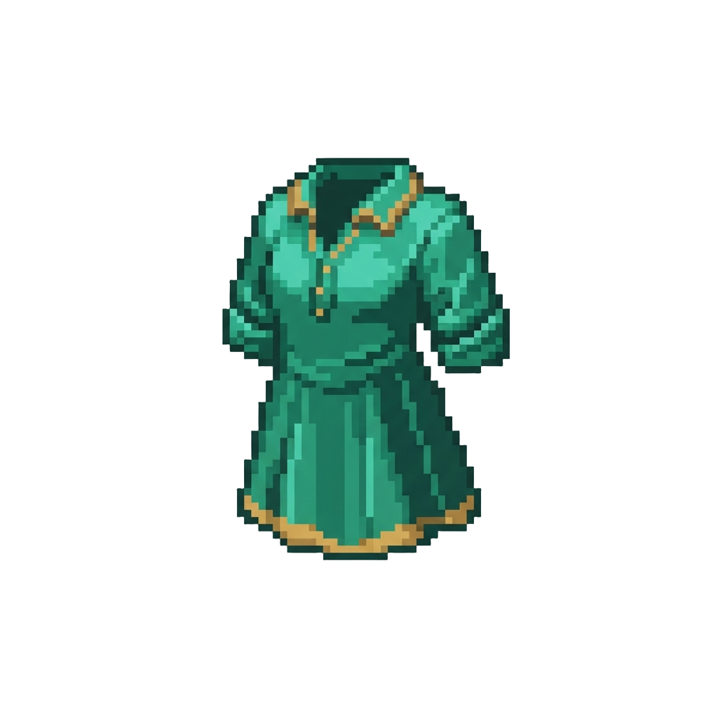 A Shimmering Emerald Silk Tunic