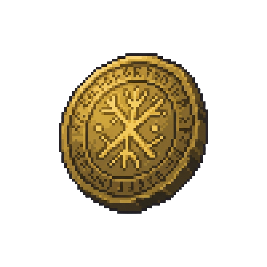 A Heavy Ancient Rune-carved Coin