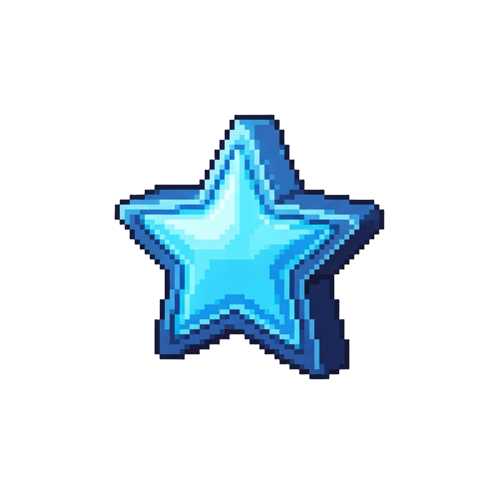 A Glowing Neon Star Token