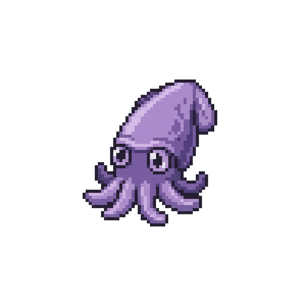 A Tiny Purple Toy Squid