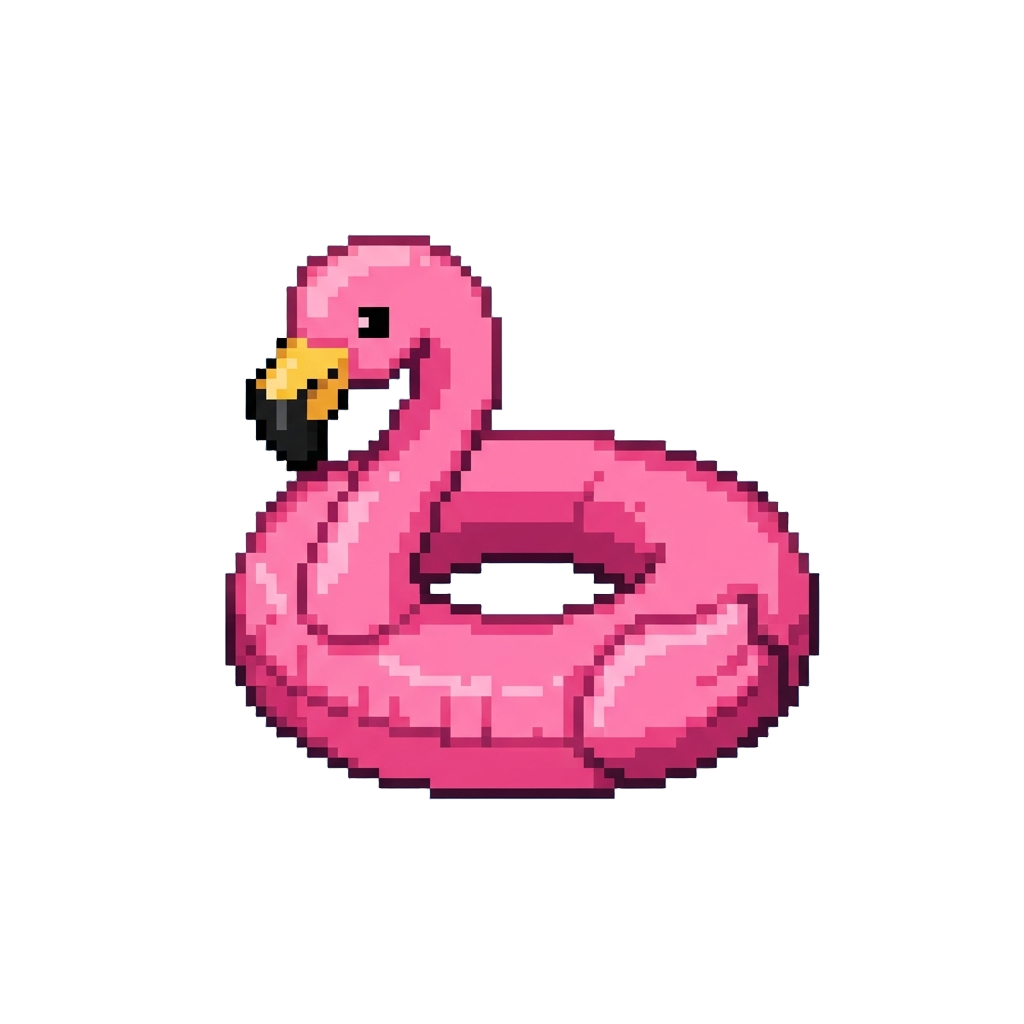 A Bright Pink Flamingo Floatie Ring