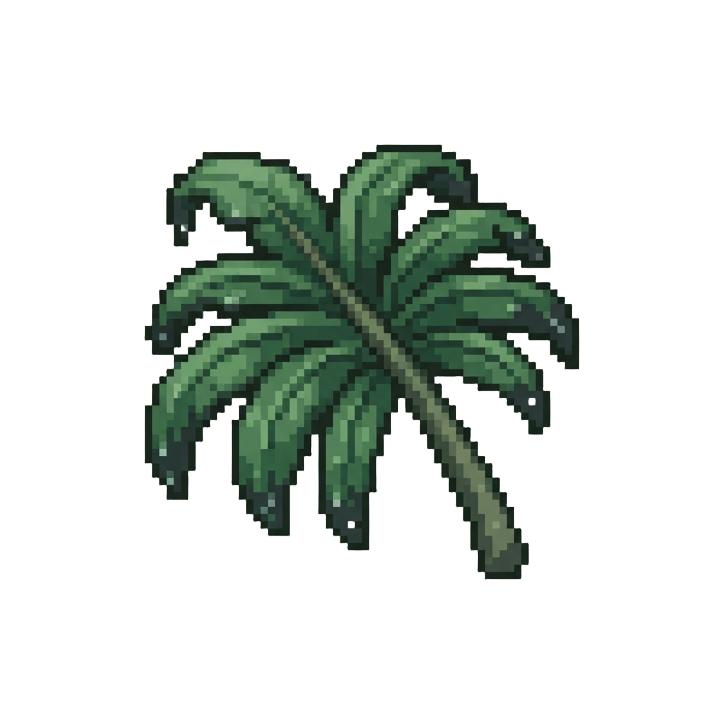 A Soggy Miniature Palm Leaf