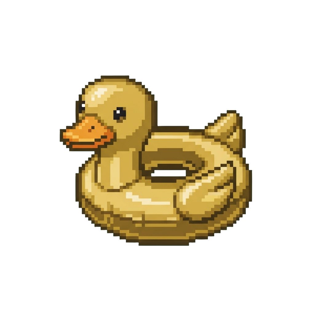 A Golden Duck Inflatable Ring