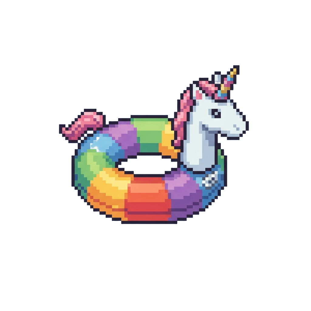 A Rainbow Unicorn Floatie Ring