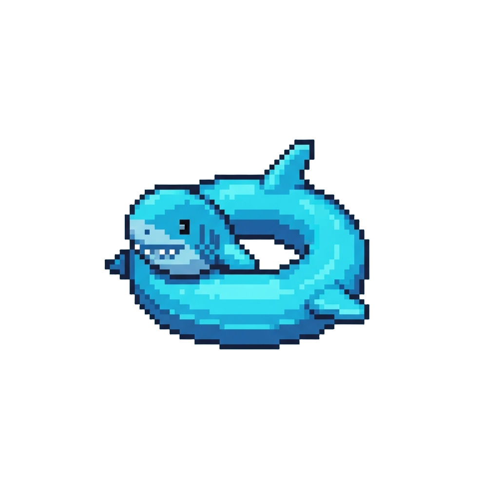 A Neon Blue Shark Pool Ring