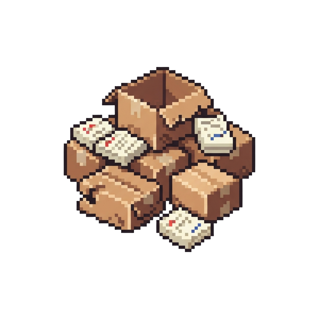 A Pile of Scattered Cardboard Boxes and Scratch Pads
