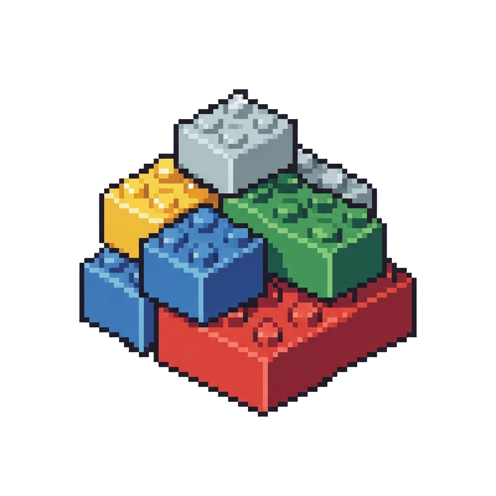 A Mess of Colorful Plastic Building Bricks
