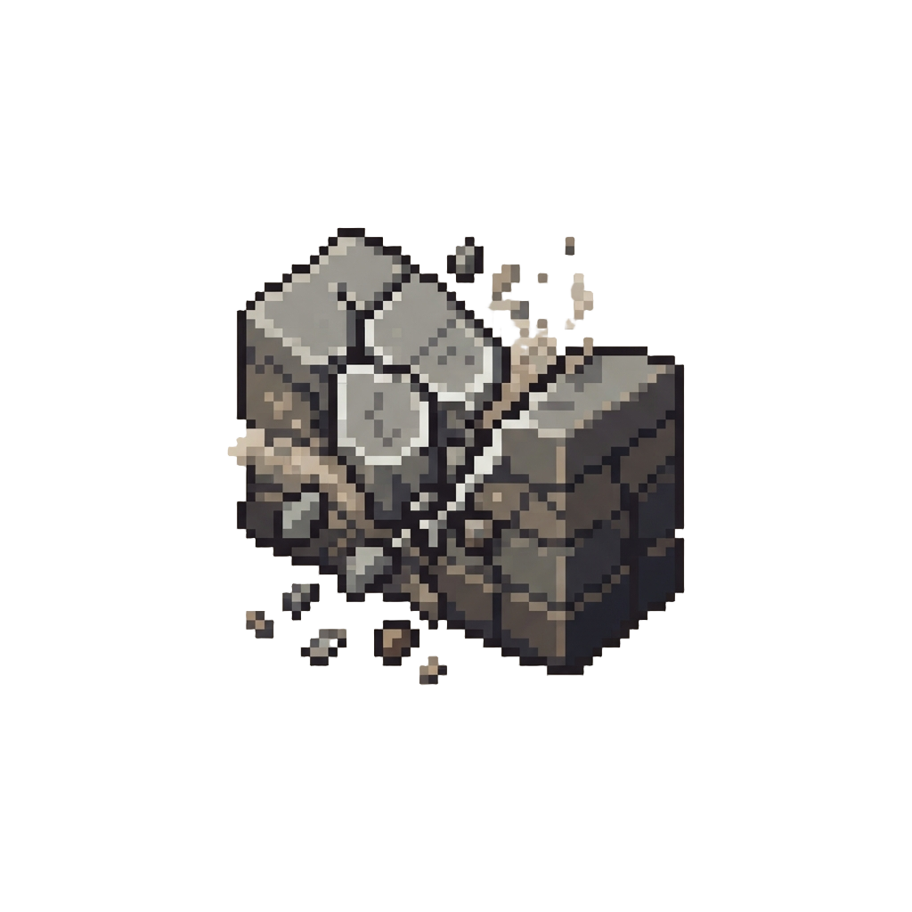 A Violent Sudden Earthquake Violently Shattering the Foundation Into Rubble