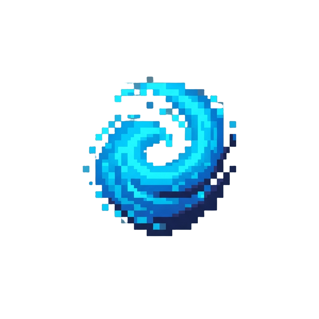 A Swirl of Glowing Neon Blue Micro-particles