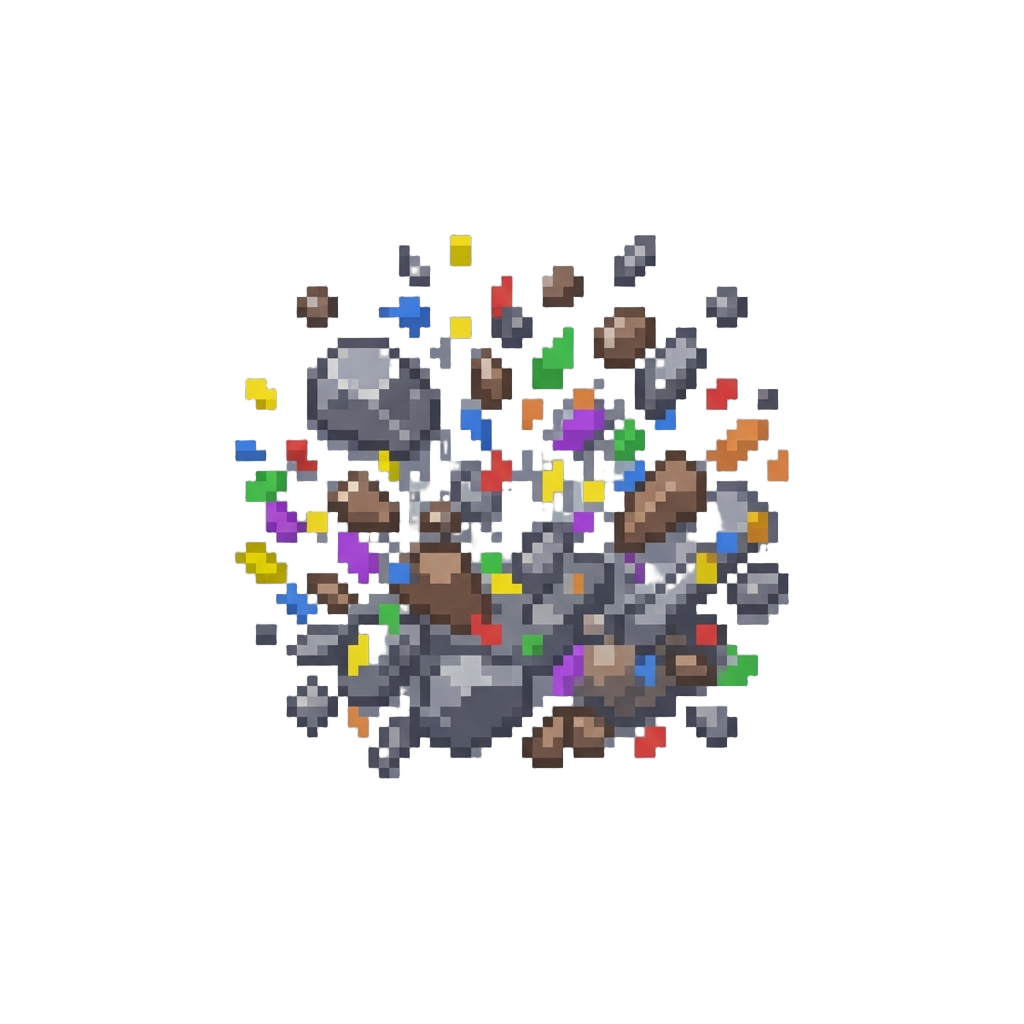 A Sudden Burst of Colorful Confetti and Rubble