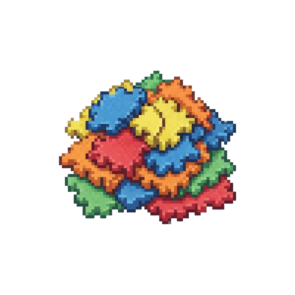 A Heap of Crushed Foam Puzzle Tiles