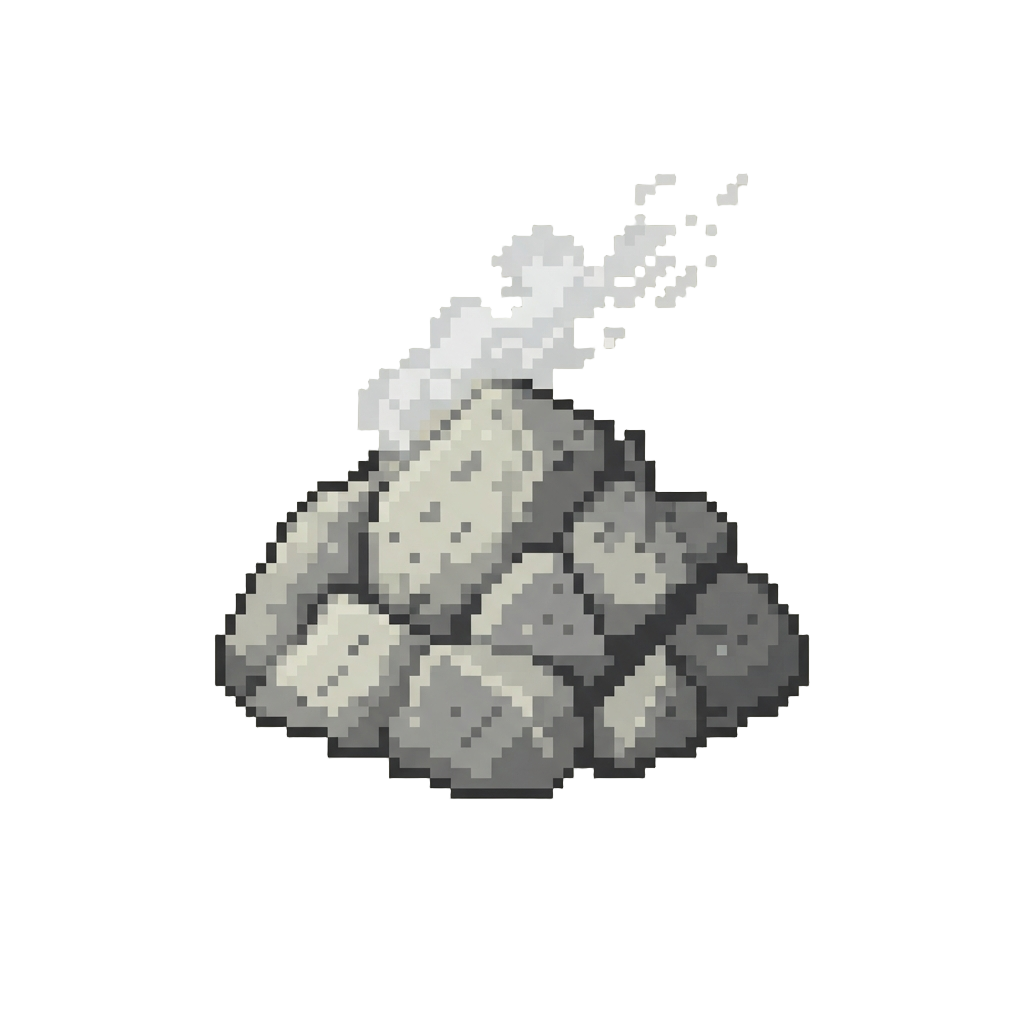 A Smoking Heap of Crushed Miniature Concrete