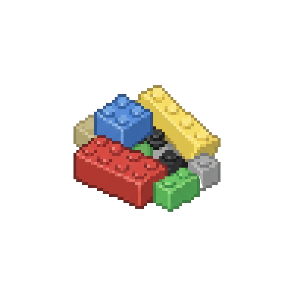 A Pile of Colorful Toy Brick Debris