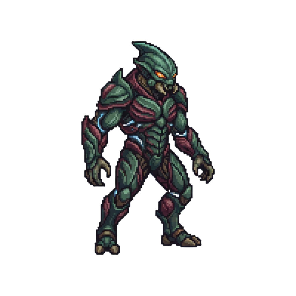 A Towering Bio-armored Alien Warrior