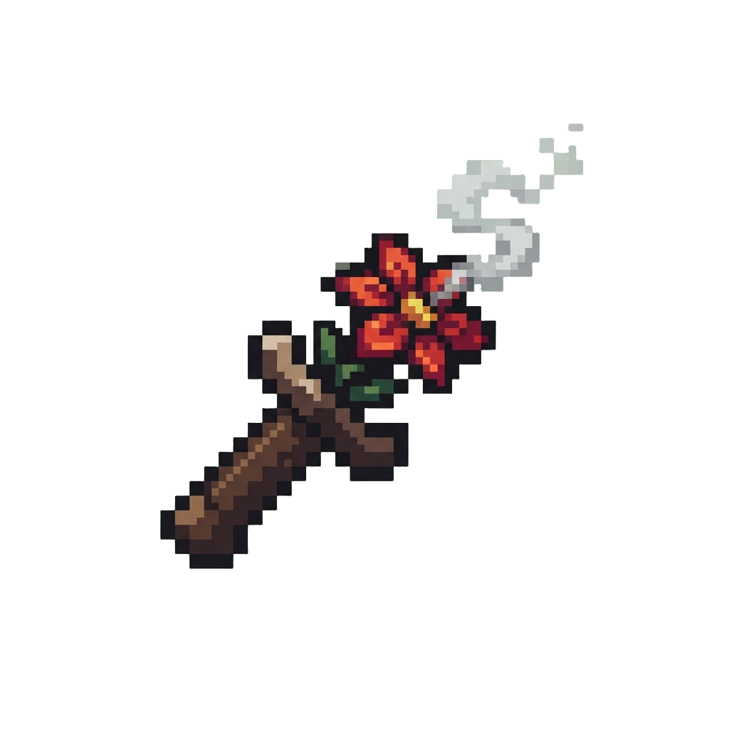 A Tiny Smoking Flower Popping Out of the Hilt
