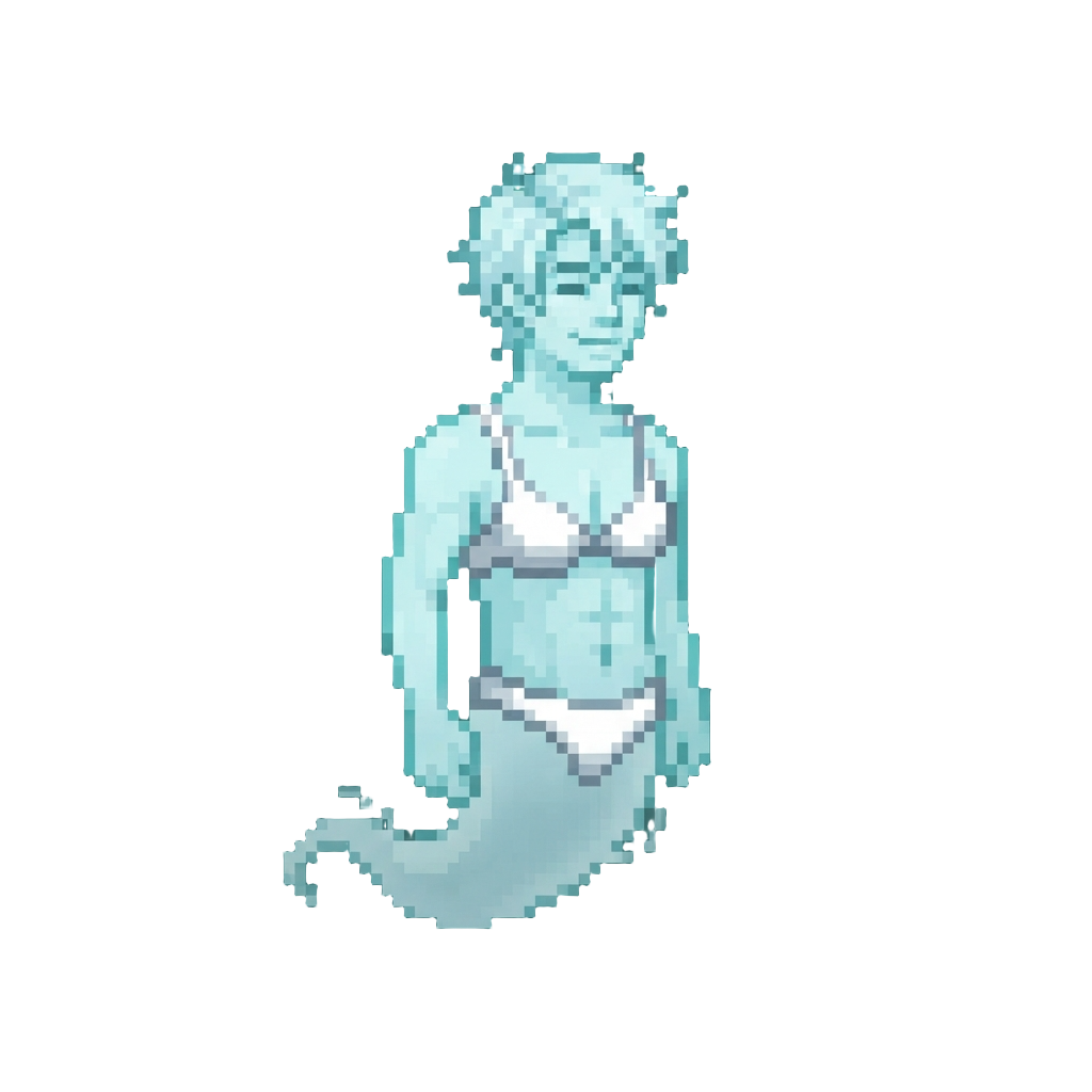 A Handsome Male Ghost in a White Bikini