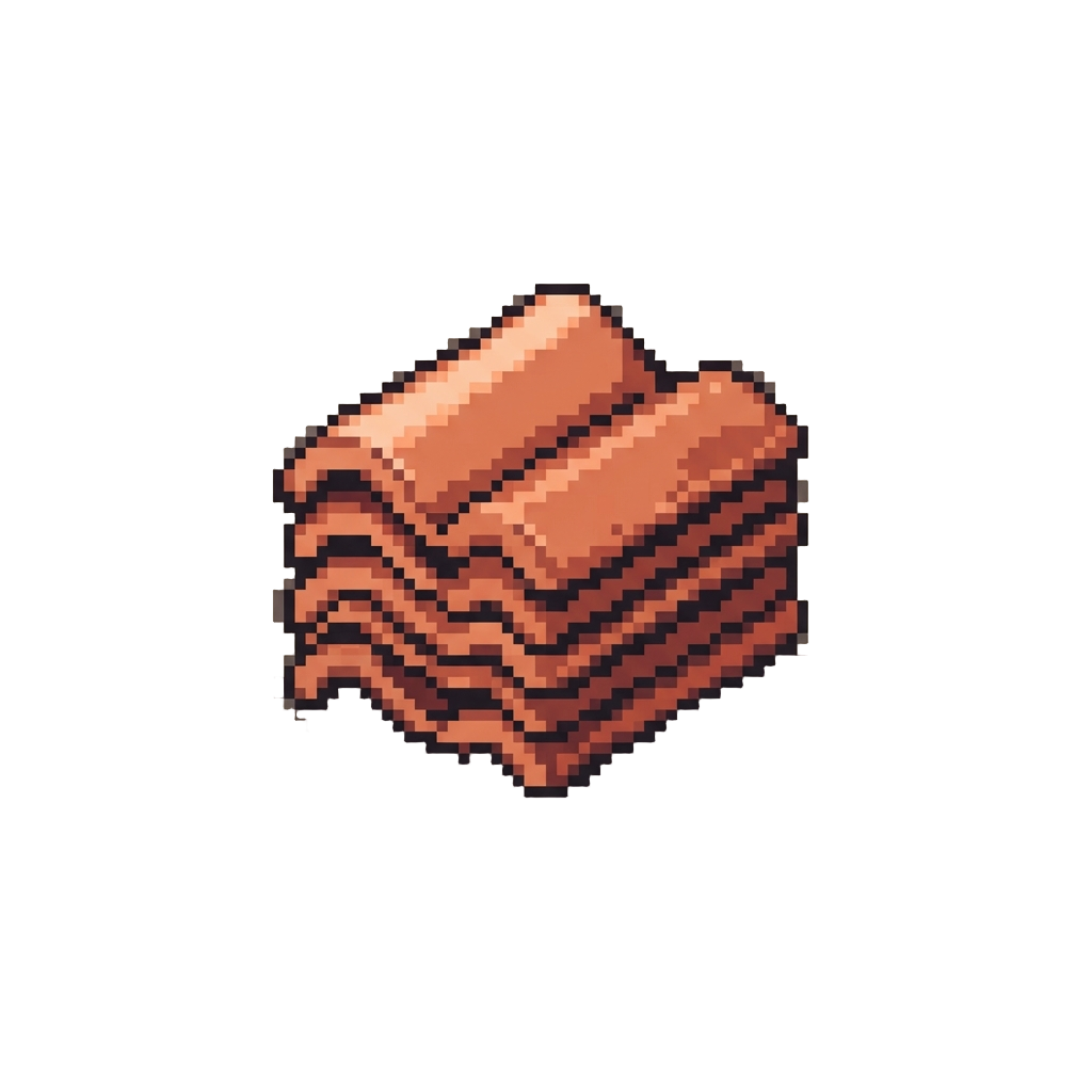 A Stack of Clay Roof Tiles