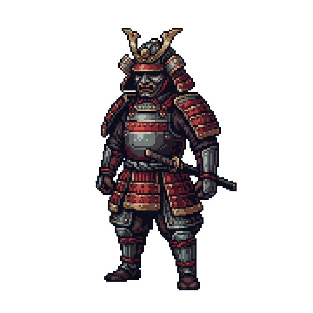 A Towering Iron Samurai Armor Suit
