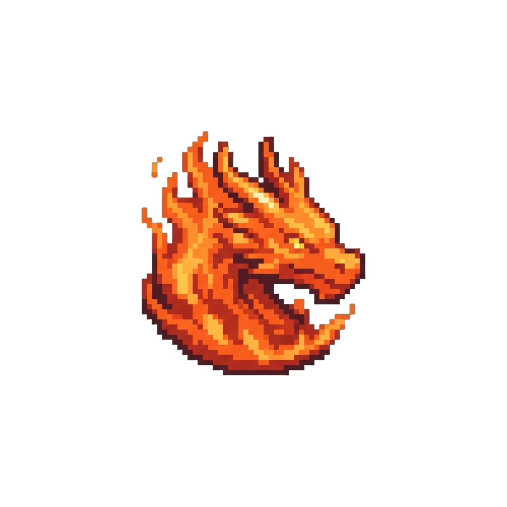 A Fiery Orange Dragon Aura