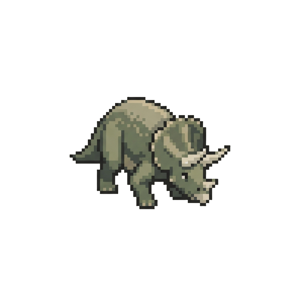 A Gentle Triceratops Herd Grazing Calmly Along the Trail Edge