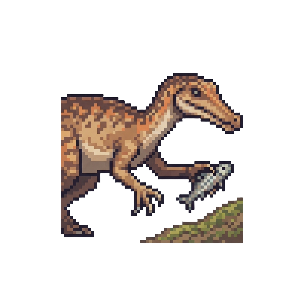 A Baryonyx Gently Scooping a Fish From the River Bank
