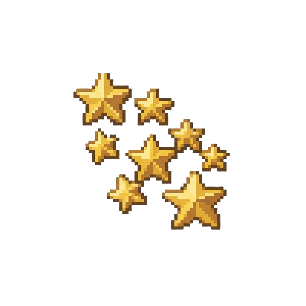 A Rain of Shiny Golden Star Tokens