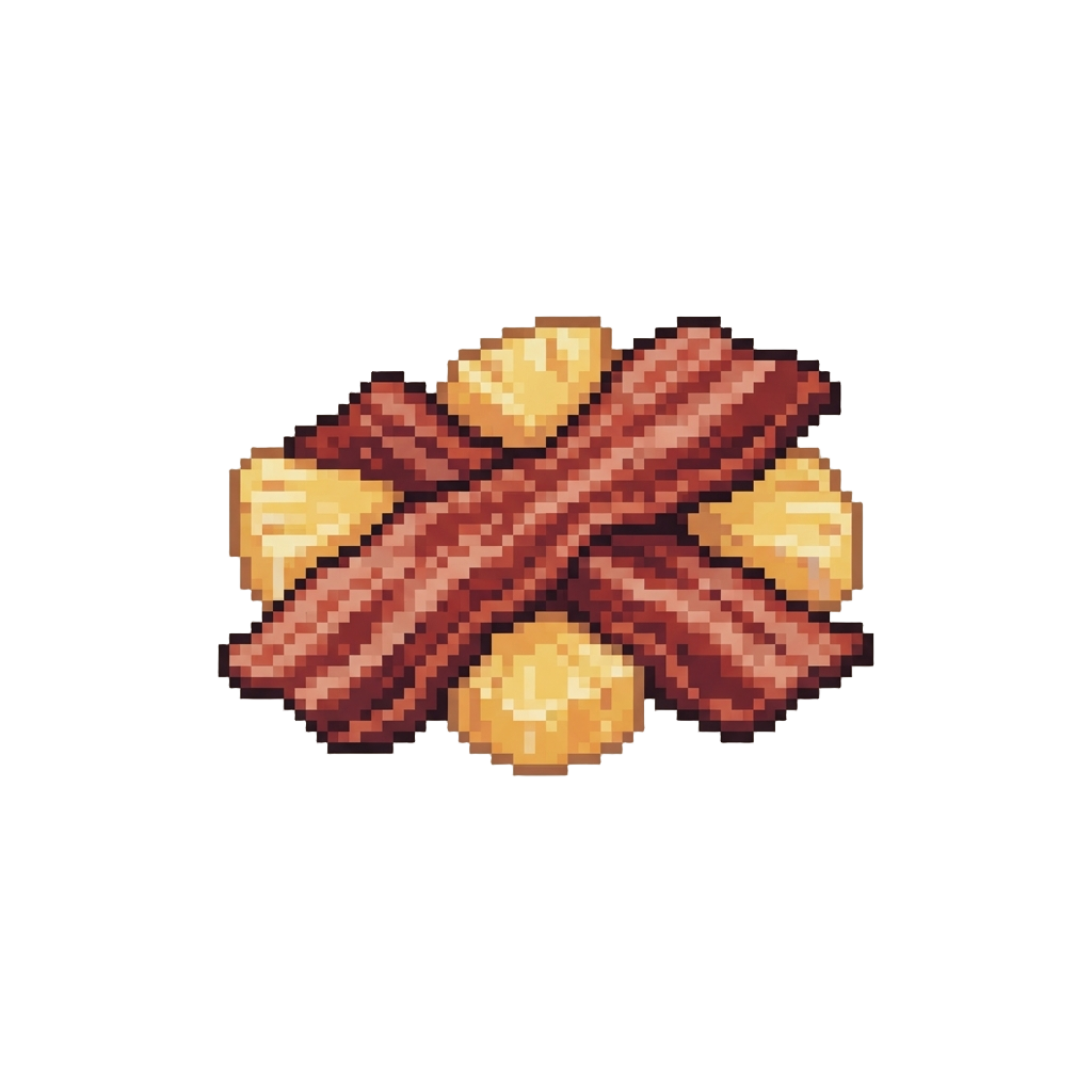 Crispy Bacon Strips and Sweet Pineapple Chunks