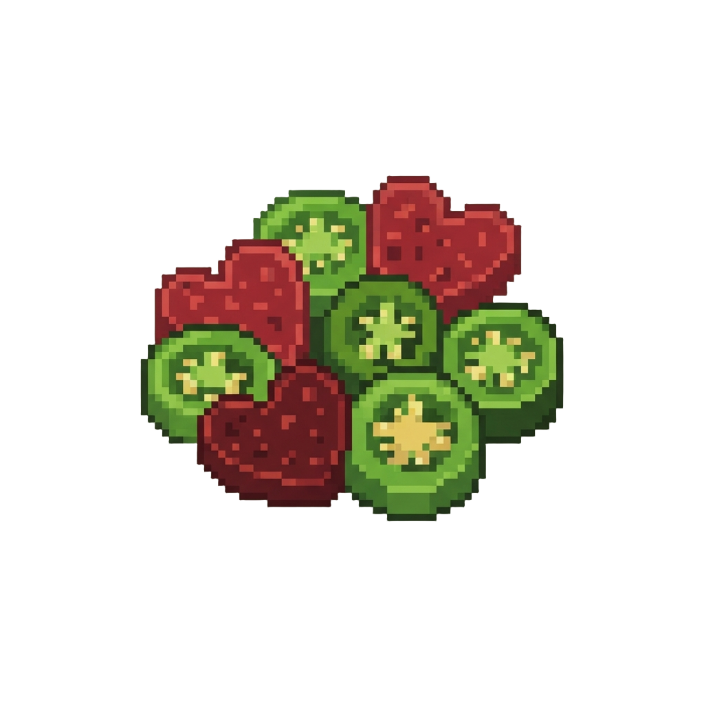 Spicy Jalapeño Slices and Pepperoni Hearts