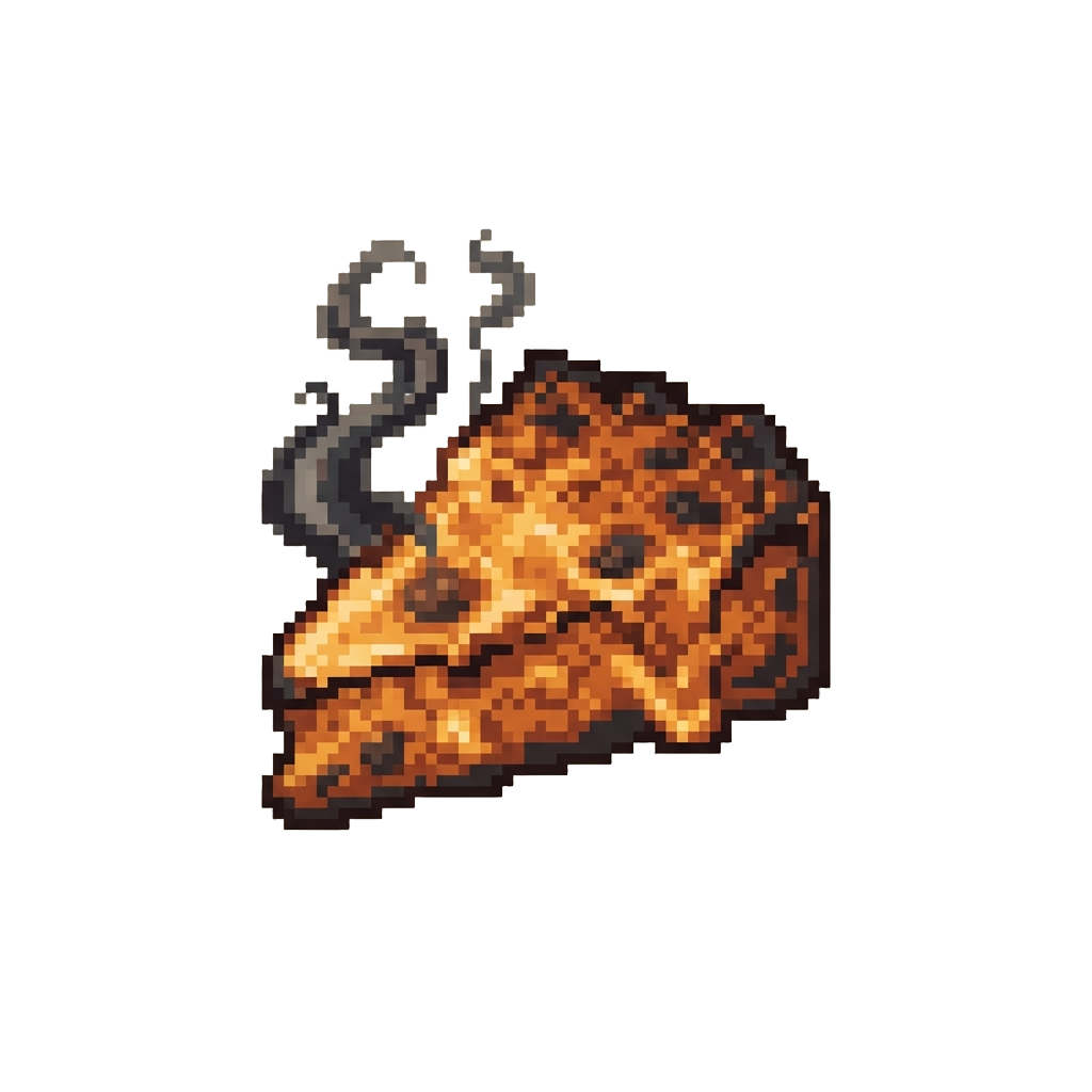 Crispy Burnt Cheese Crust and Dark Smoke Swirls