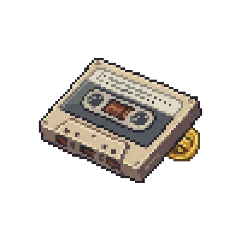 A Retro Cassette Tape Badge