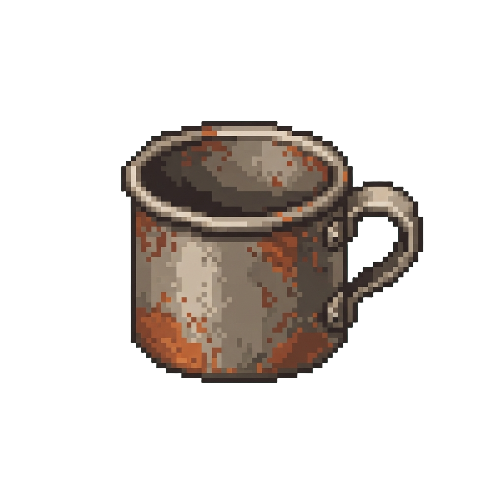 A Rusted Miniature Tin Cup
