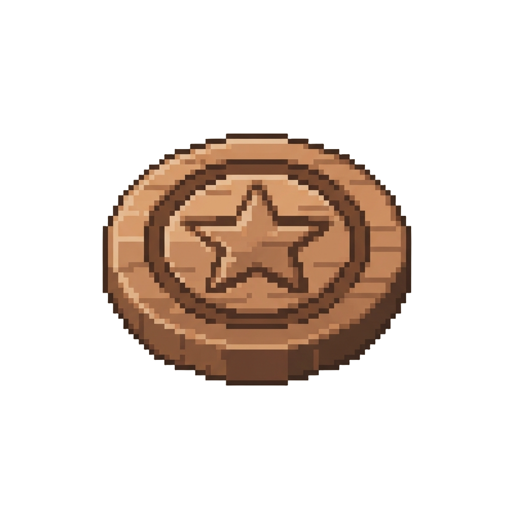 A Wooden Circle Badge with Neat Engraving